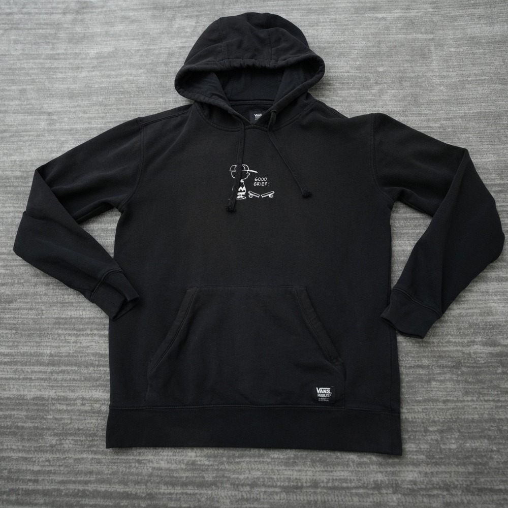 Vans Black Pullover Hoodie with Small White Graphic